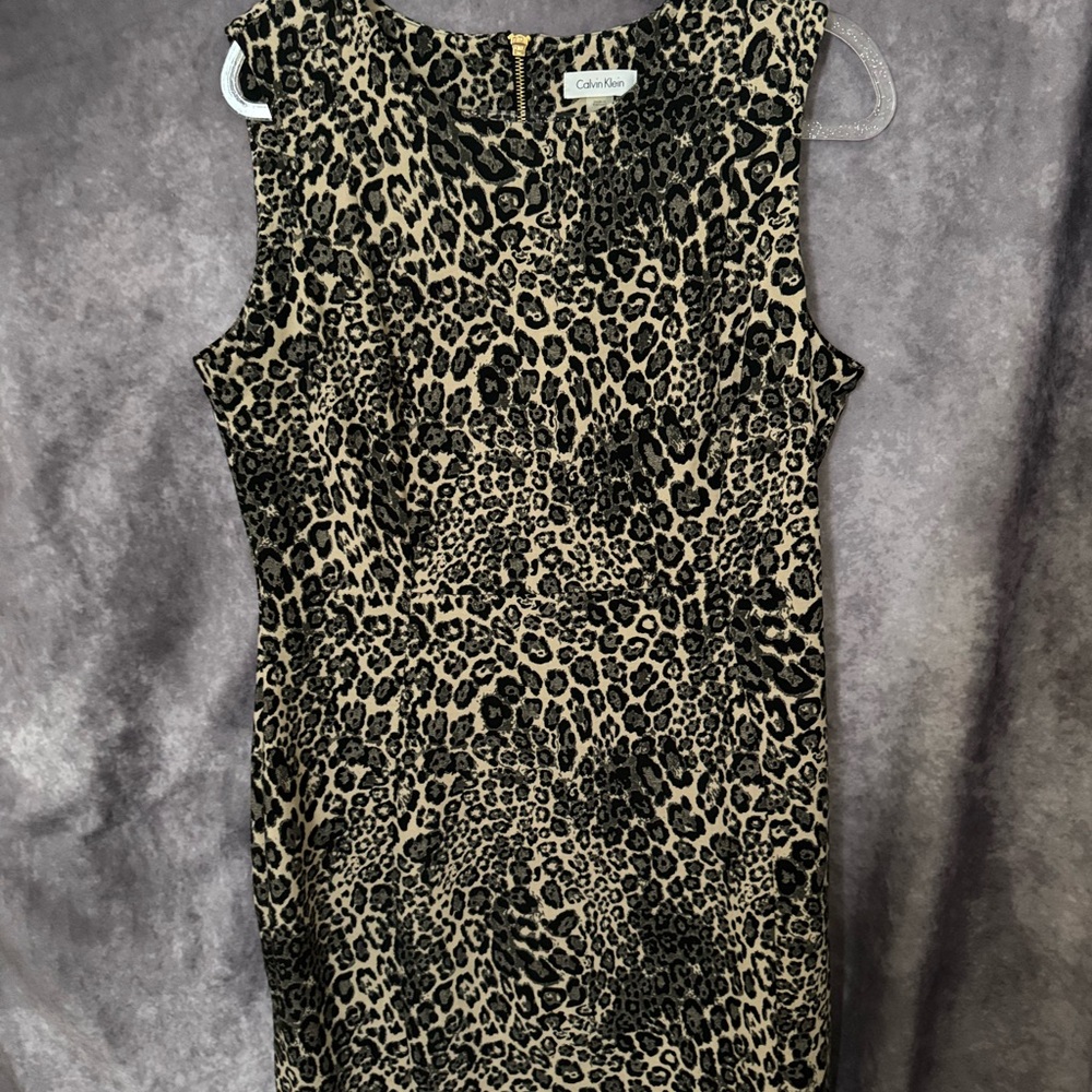 Calvin Klein Leopard Print Midi Dress